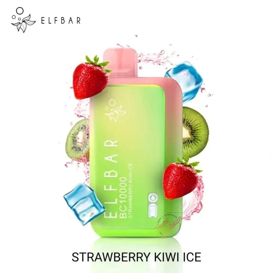 سحبة ايلف بار 10000 موشة فراولة كيوي ايس ELF BAR BC10000 STRAWBERRY KIWI ICE 10K PUFFS