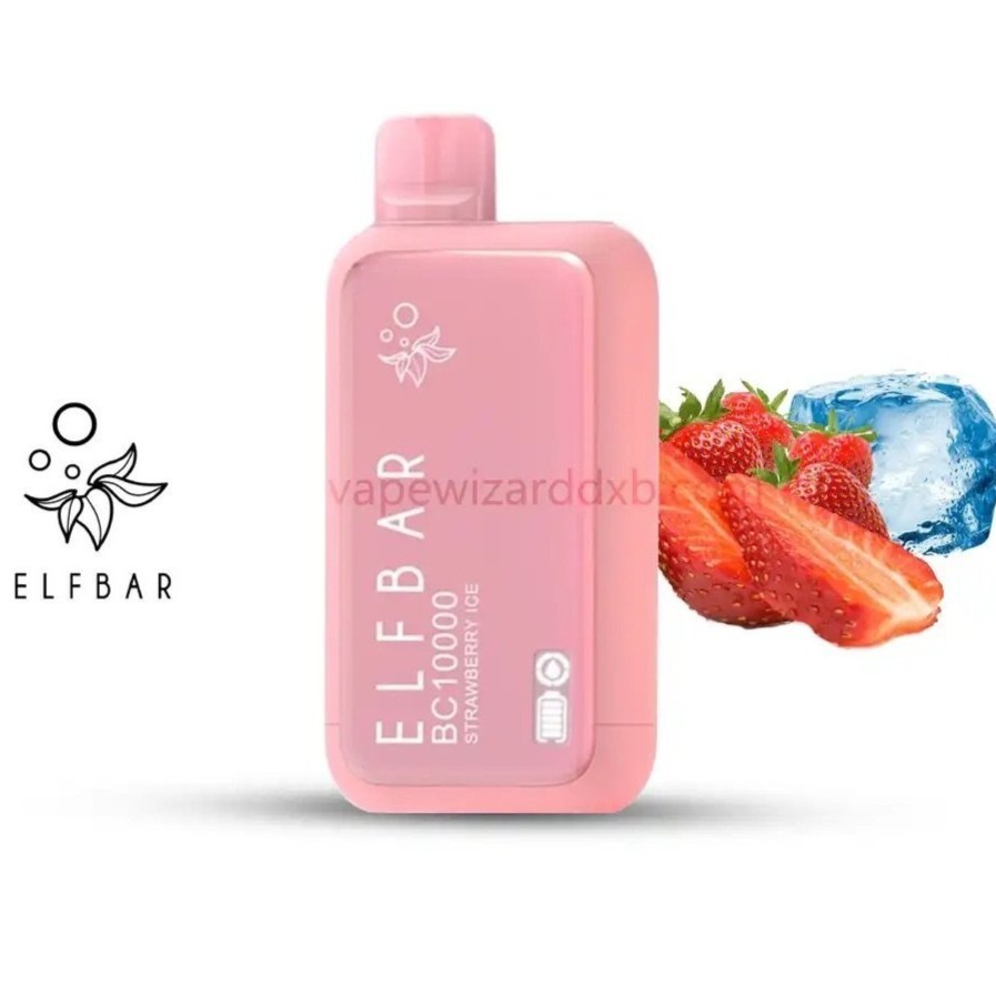 سحبة ايلف بار 10000 موشة فراولة ايس ELF BAR BC10000 STRAWBERRY ICE 10K PUFFS