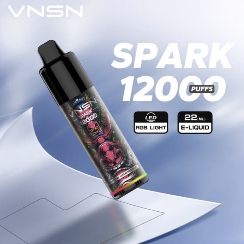 سحبة فنسن سبارك 12000 موشة توت أزرق ليمون VNSN 12K SPARK BLUE RAZZ LEMONADE