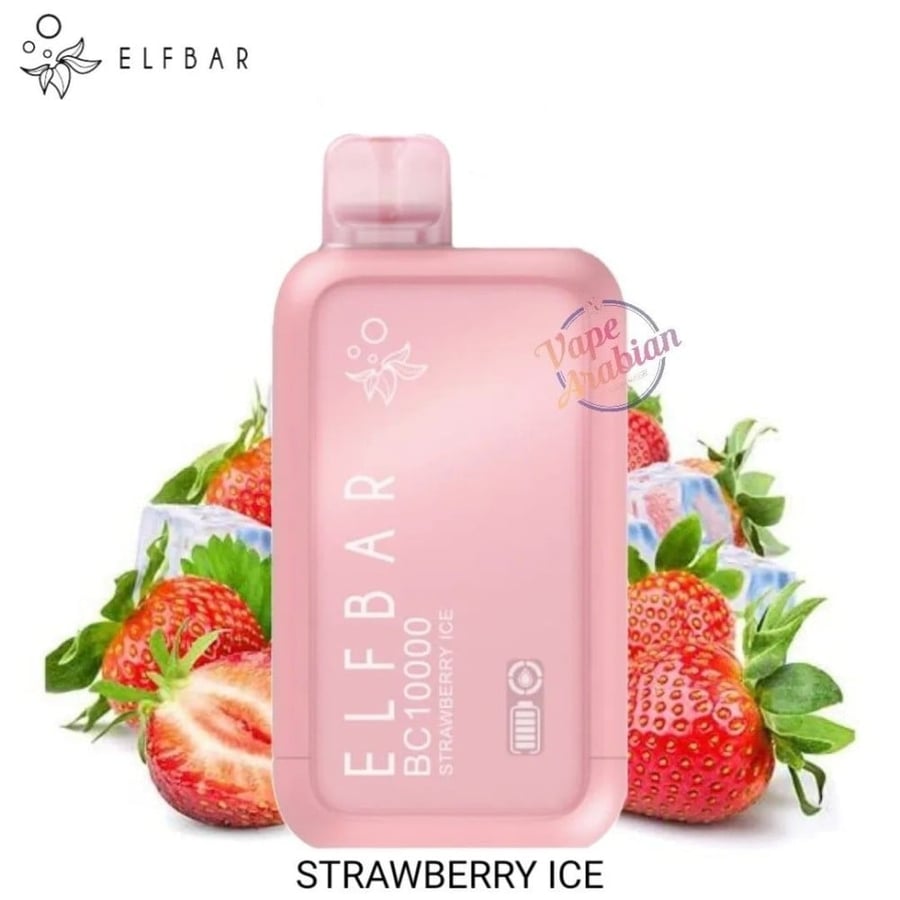 سحبة ايلف بار 10000 موشة فراولة ايس ELF BAR BC10000 STRAWBERRY ICE 10K PUFFS