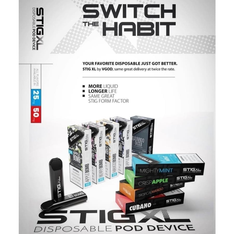 سحبة جاهزة ستيج XL مايتي منت من فيقود 800 موشة VGOD STIG XL MIGHTY MINT