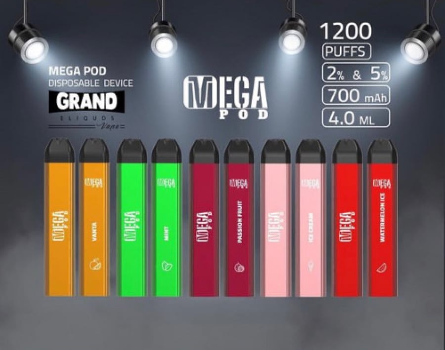 سحبة سيجارة ميقا 1200 موشة نكهة المانجو - MEGA Pod Disposable 1200 puffs MANGO