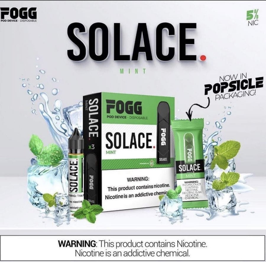 سحبة سيجارة فوج بنكهة النعناع البارد - FOGG SOLACE MINT SaltNic Pod - pack of 3