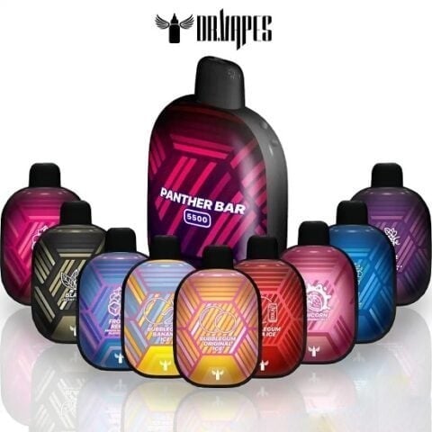 سحبة بنك بانثر بار توباكو فانيلا ايسكريم من دكتور فيب 5500 شفطة DR. VAPE PANTHER BAR BLACK CREAMY TOBACCO 5500 Puff