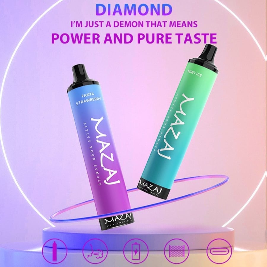 سحبة مزاج ديموند حلوي البطيخ 5000 موشة - MAZAJ Diamond Watermelon Candy 5000 puffs