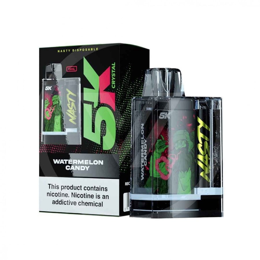 سحبة ناستي كريستال 5K حلوى البطيخ 5000 موشة - NASTY CRYSTAL 5K WATERMELON CANDY 5000 PUFFS