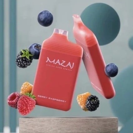 سحبة سيجارة مزاج سليم 5500 موشة توت Mazaj Slim 5500 Puffs Berry Raspberry