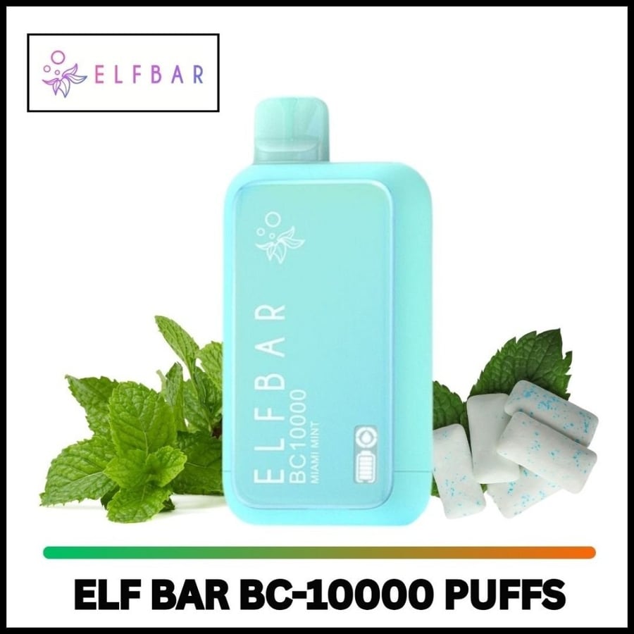 سحبة ايلف بار 10000 موشة نعناع ELF BAR BC10000 MIAMI MINT 10K PUFFS