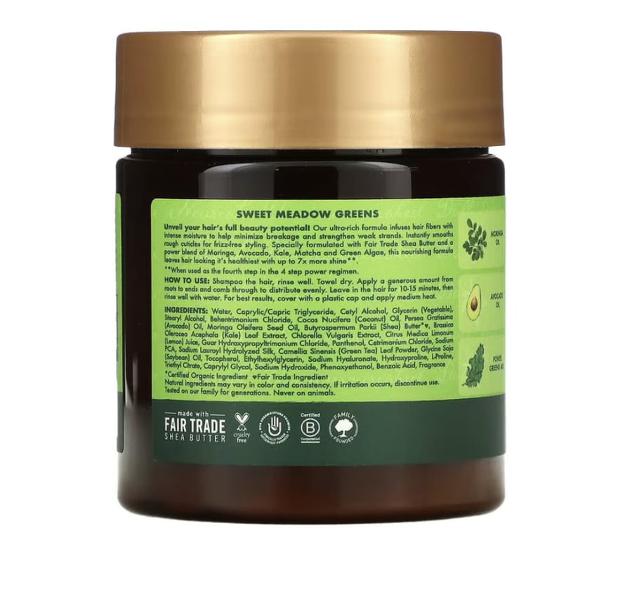 Shia Moistur, hair growth mask with Power Greens with Moringa and Avocado 8 fluid ounces (237 ml)