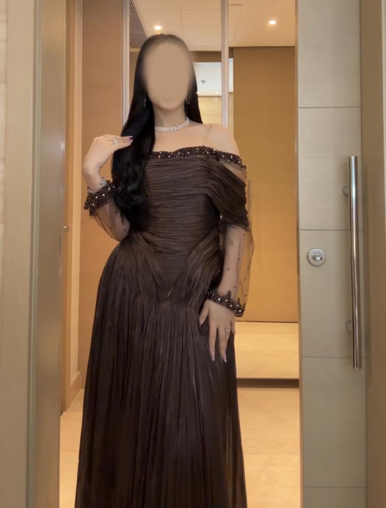 فستان كرنكل لمعه AF1590