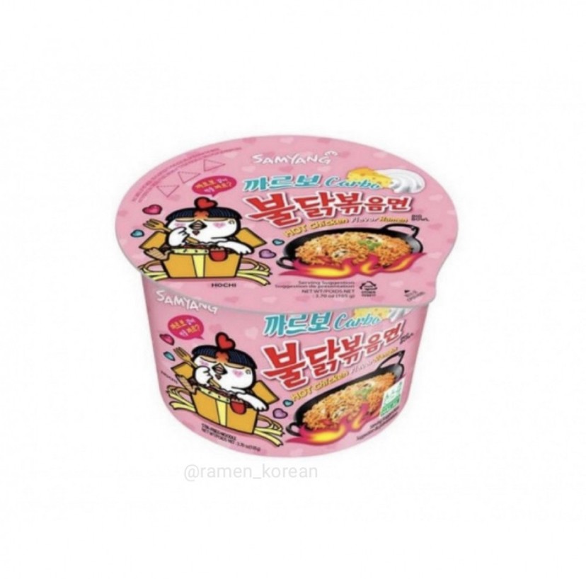 Large cup of ramen with carbo flavor (cream and cheese) - Samyang