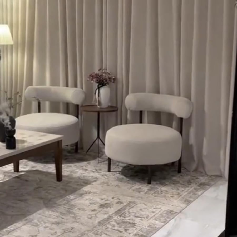 L-shaped sofa set and two chairs