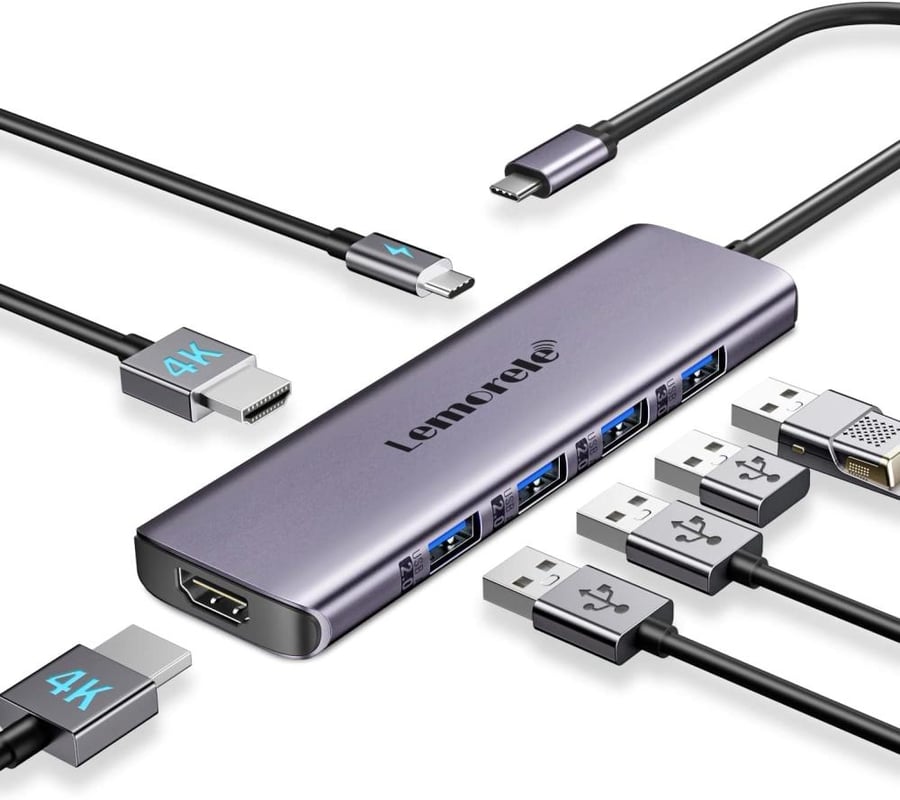 قاعدة شحن USB C للابتوب 7 في 1
