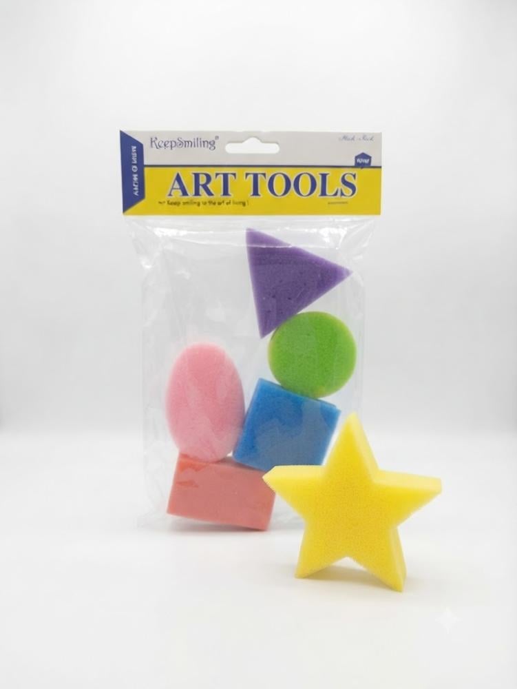 طقم إسفنجات فنية بأشكال متنوعة للأطفال - Keep Smiling ART TOOLS