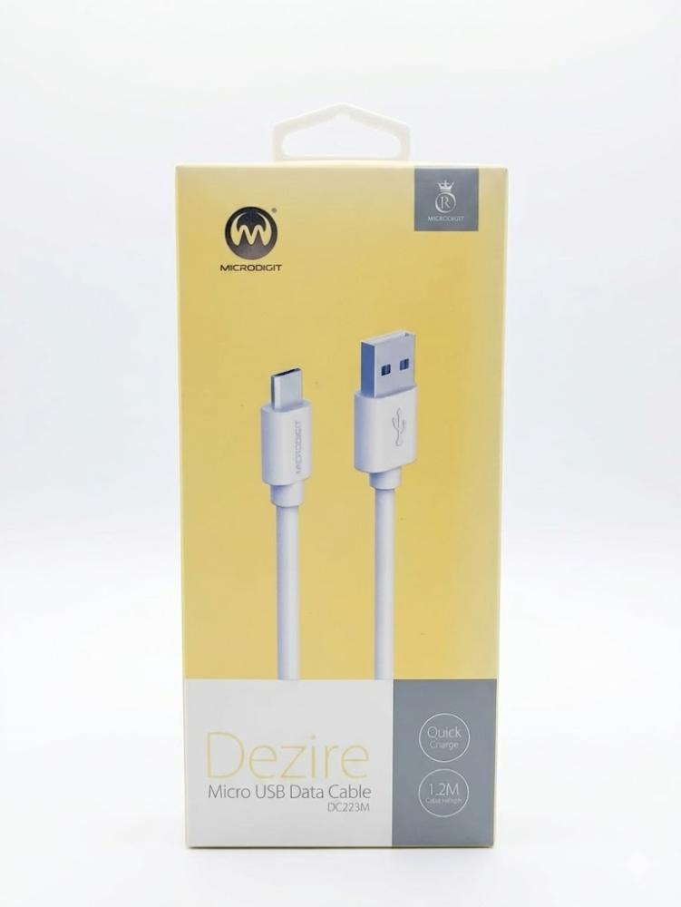كابل شحن ونقل بيانات مايكروديجيت ديزاير ميكرو يو إس بي (MICRODIGIT Dezire Micro USB Data Cable) بطول 1.2 متر - موديل DC223M