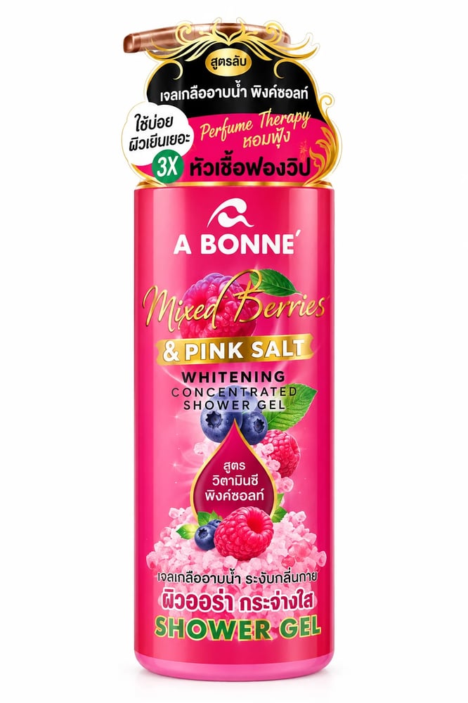 جل استحمام أبون بالفواكه المختلطة وملح الورد الوردي – A BONNE Mixed Berries & Pink Sal