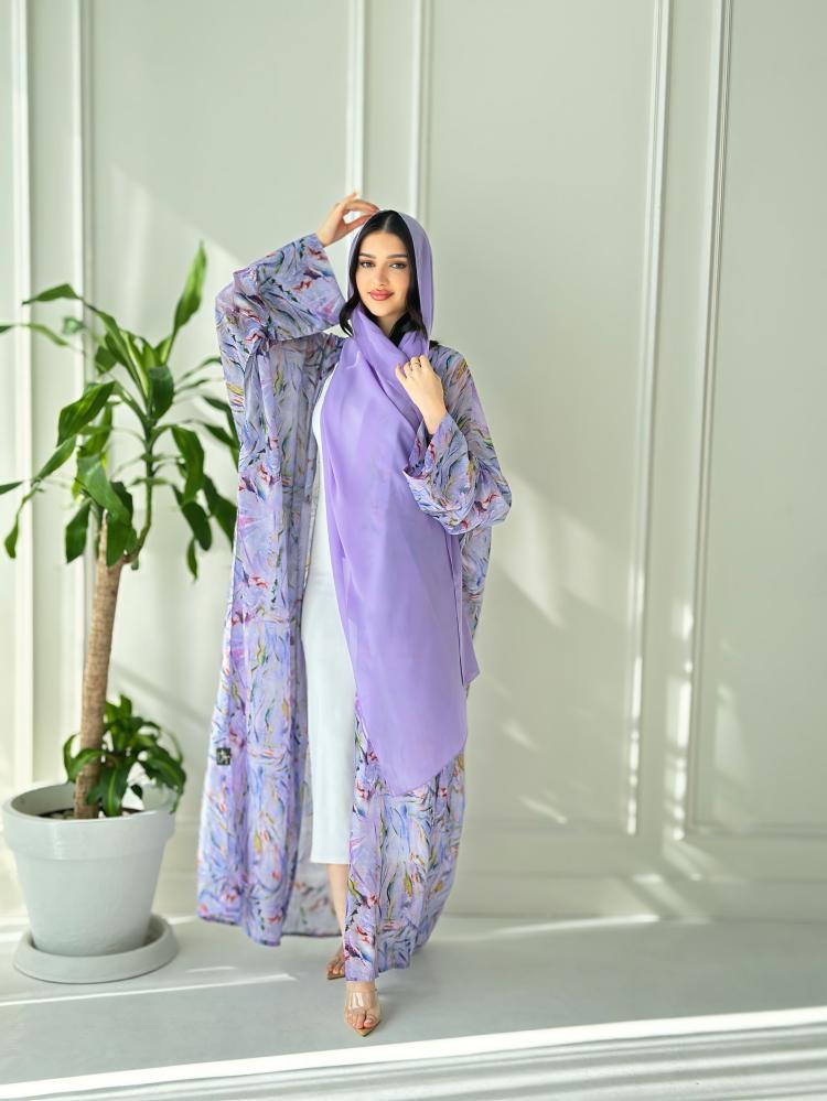 Purple bowal abaya