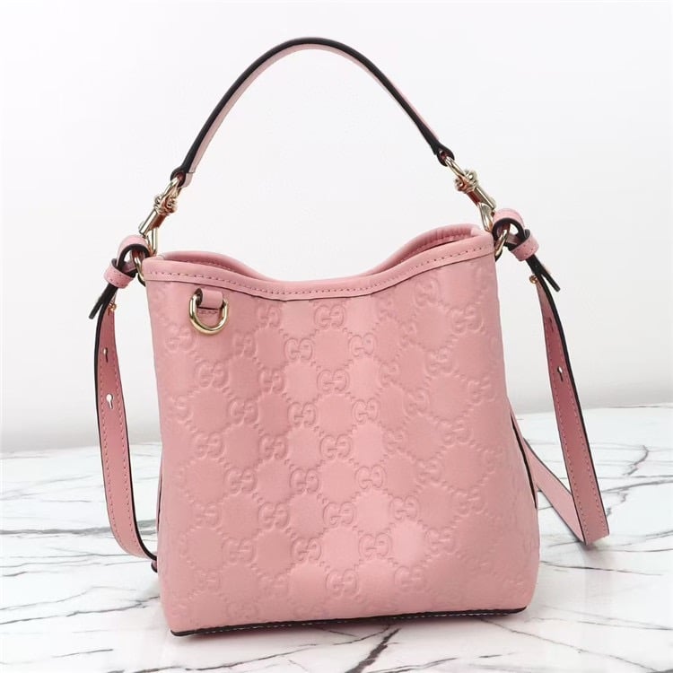GUCCI GG Emblem Mini Bucket Bag