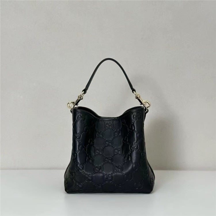 GUCCI GG Emblem Mini Bucket Bag