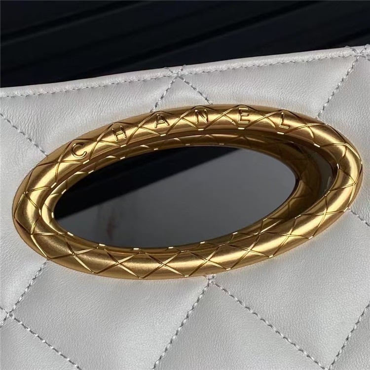 Chanel Small Shopping Bag Lambskin Gold Tone Metal