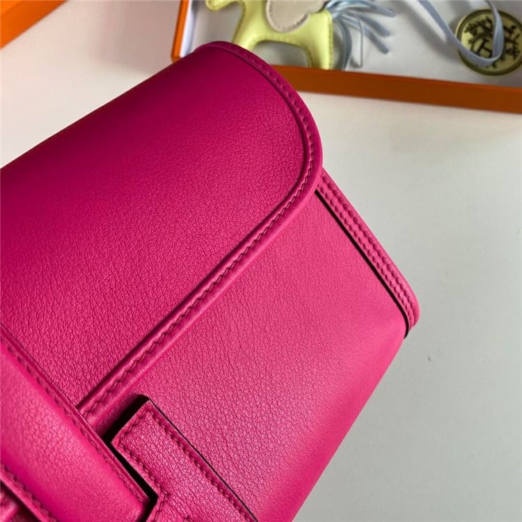 HERMES Jige Elan Epsom Real Leather Handbag