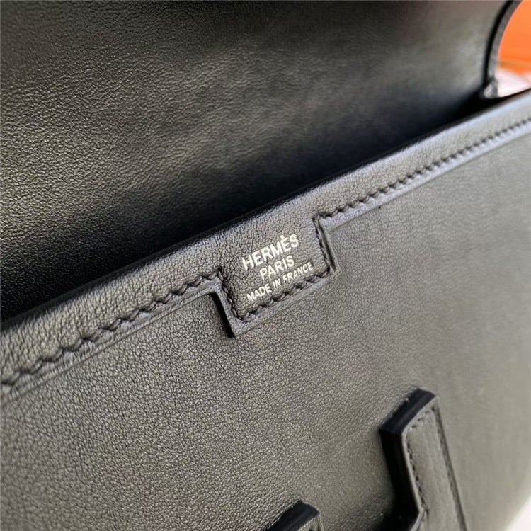 HERMES Jige Elan Epsom Real Leather Handbag