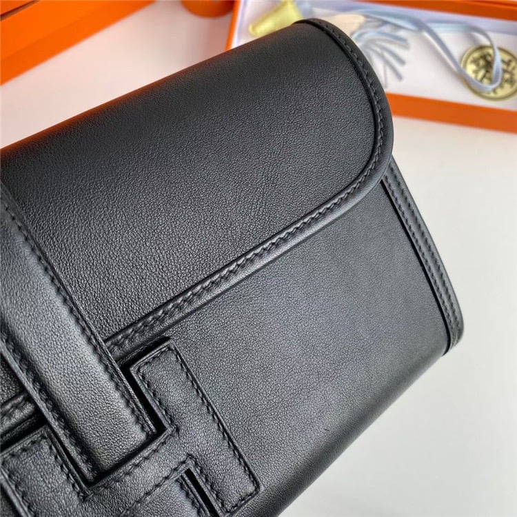 HERMES Jige Elan Epsom Real Leather Handbag