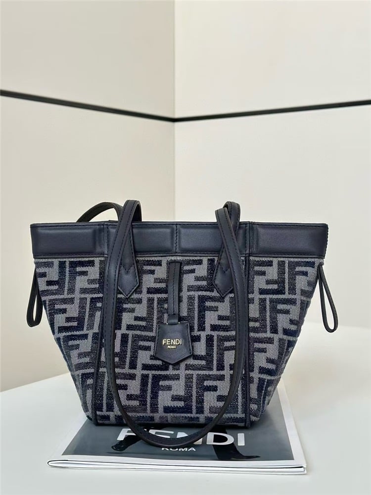 FENDI Origami Mini Brown FF Jacquard Fabric Bag