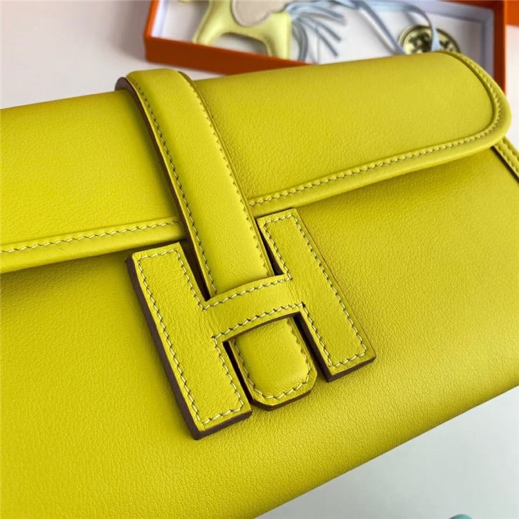 HERMES Jige Elan Epsom Real Leather Handbag