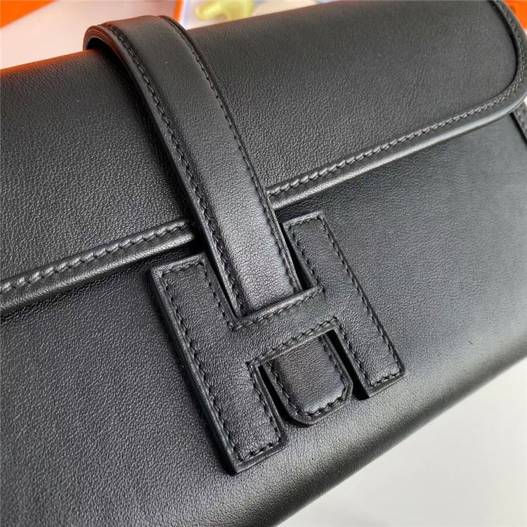 HERMES Jige Elan Epsom Real Leather Handbag