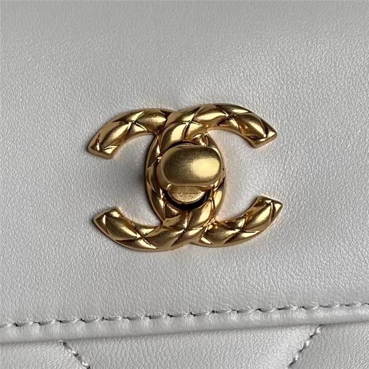 Chanel Small Shopping Bag Lambskin Gold Tone Metal