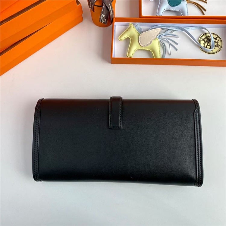 HERMES Jige Elan Epsom Real Leather Handbag