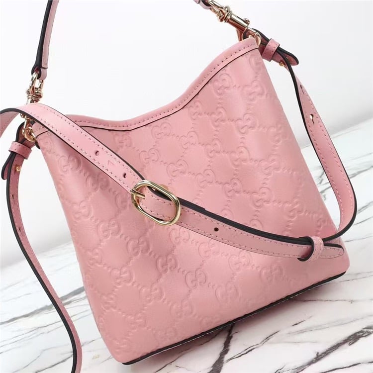 GUCCI GG Emblem Mini Bucket Bag