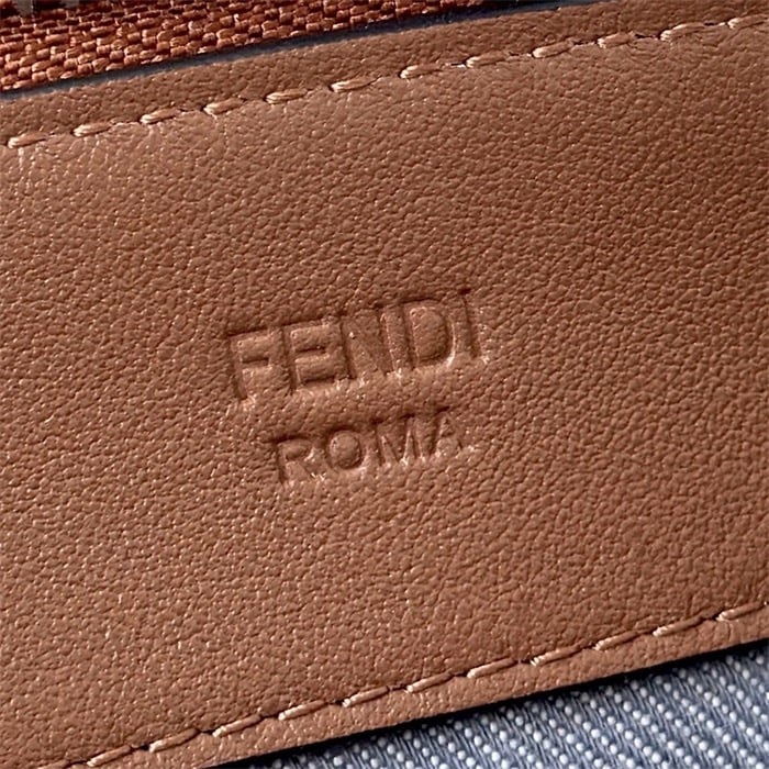 FENDI By The Way Soft Mini Blue Denim Effect Ff Jacquard Mini Bag