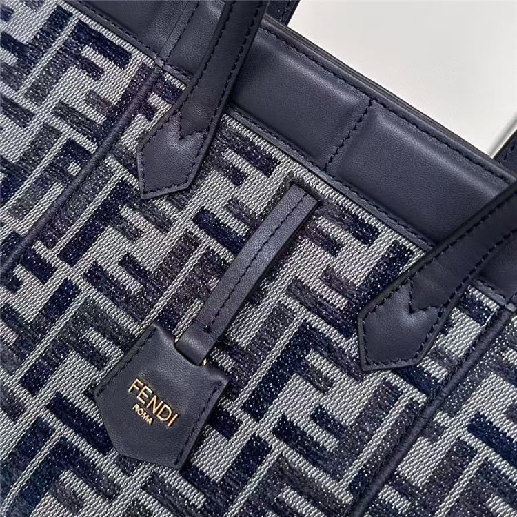 FENDI Origami Mini Brown FF Jacquard Fabric Bag