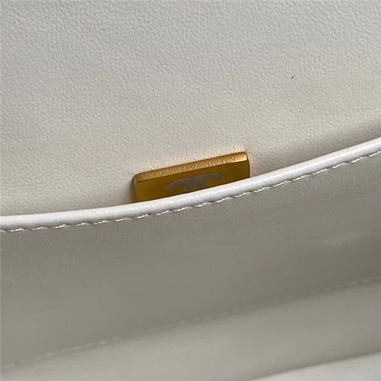 Chanel Small Shopping Bag Lambskin Gold Tone Metal
