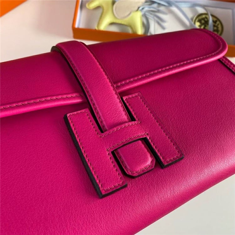 HERMES Jige Elan Epsom Real Leather Handbag
