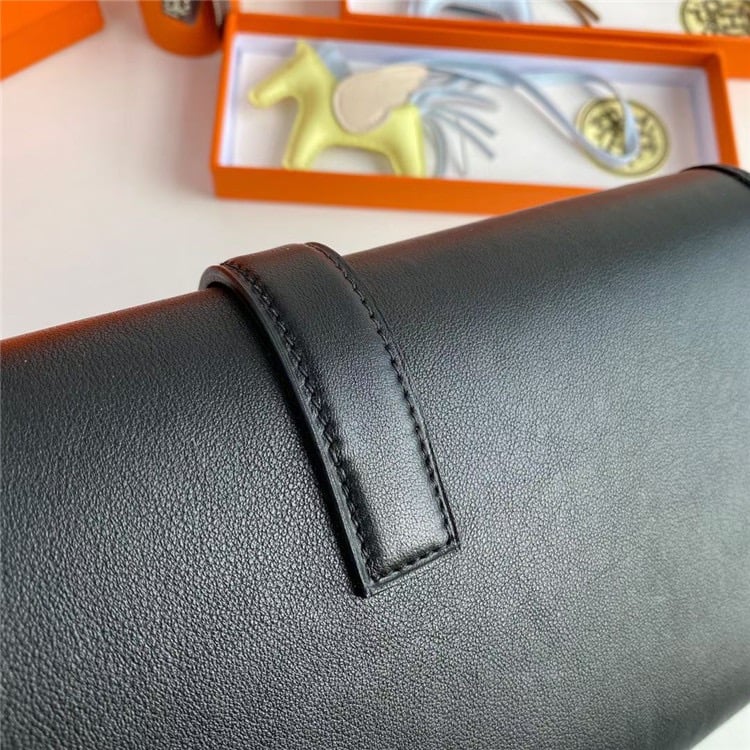 HERMES Jige Elan Epsom Real Leather Handbag