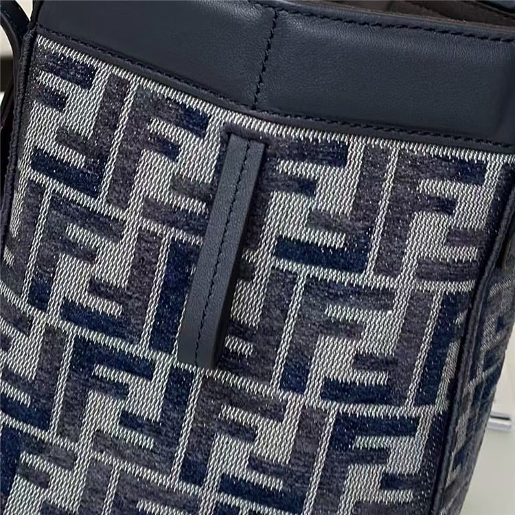 FENDI Origami Mini Brown FF Jacquard Fabric Bag