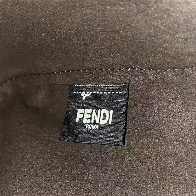 FENDI Origami Mini Brown FF Jacquard Fabric Bag