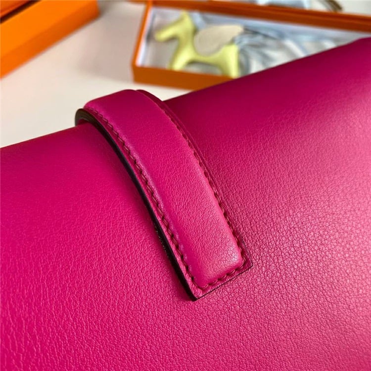 HERMES Jige Elan Epsom Real Leather Handbag