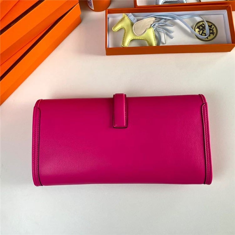 HERMES Jige Elan Epsom Real Leather Handbag