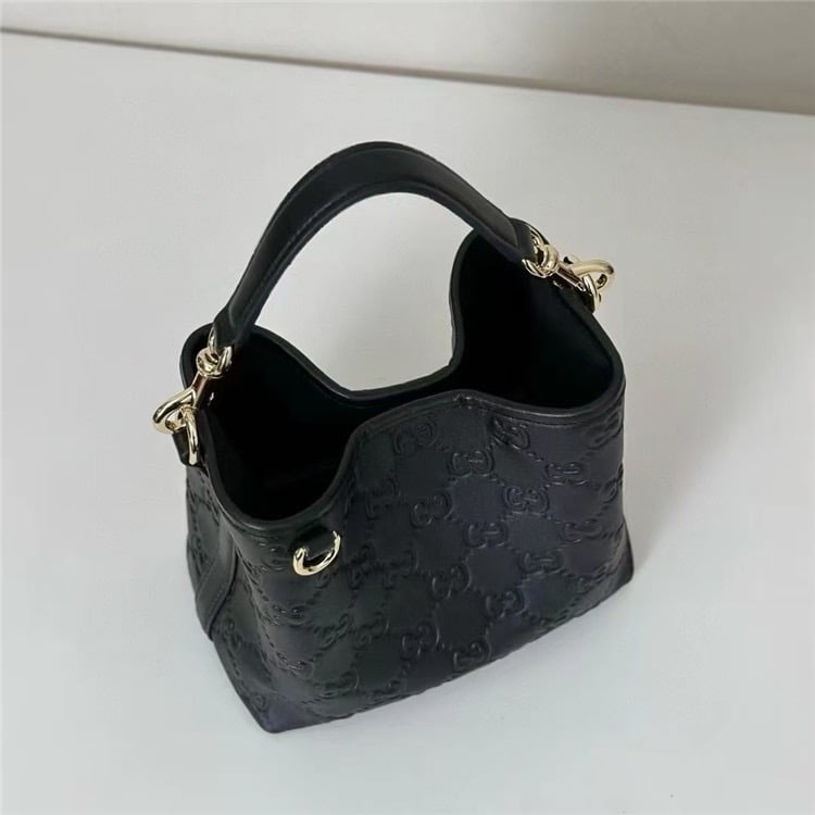 GUCCI GG Emblem Mini Bucket Bag