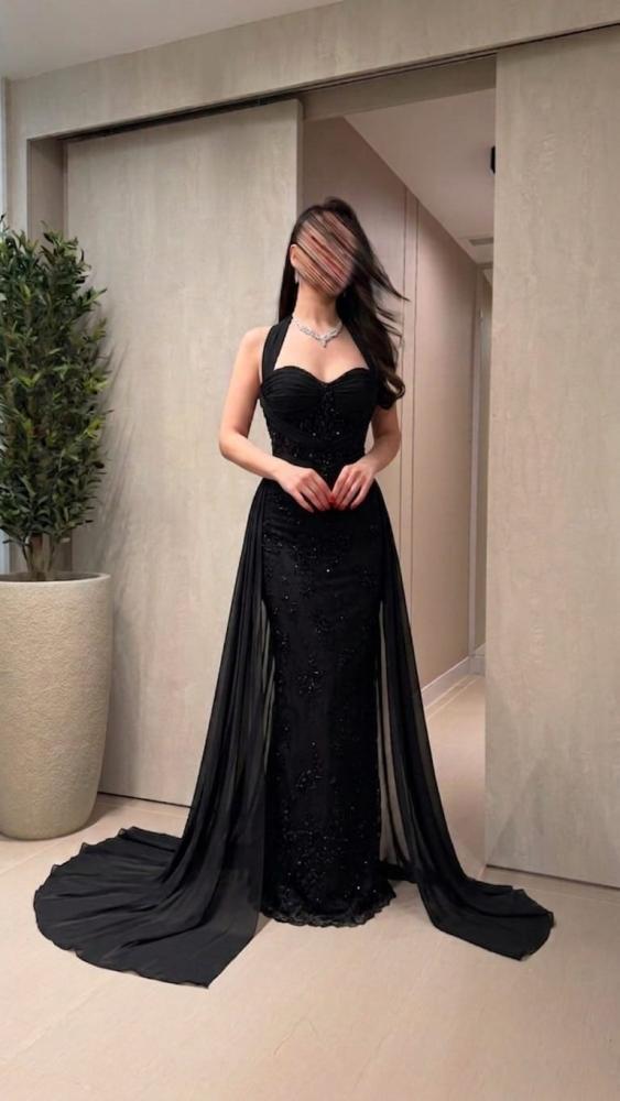 فستان اسود سهرة انيق