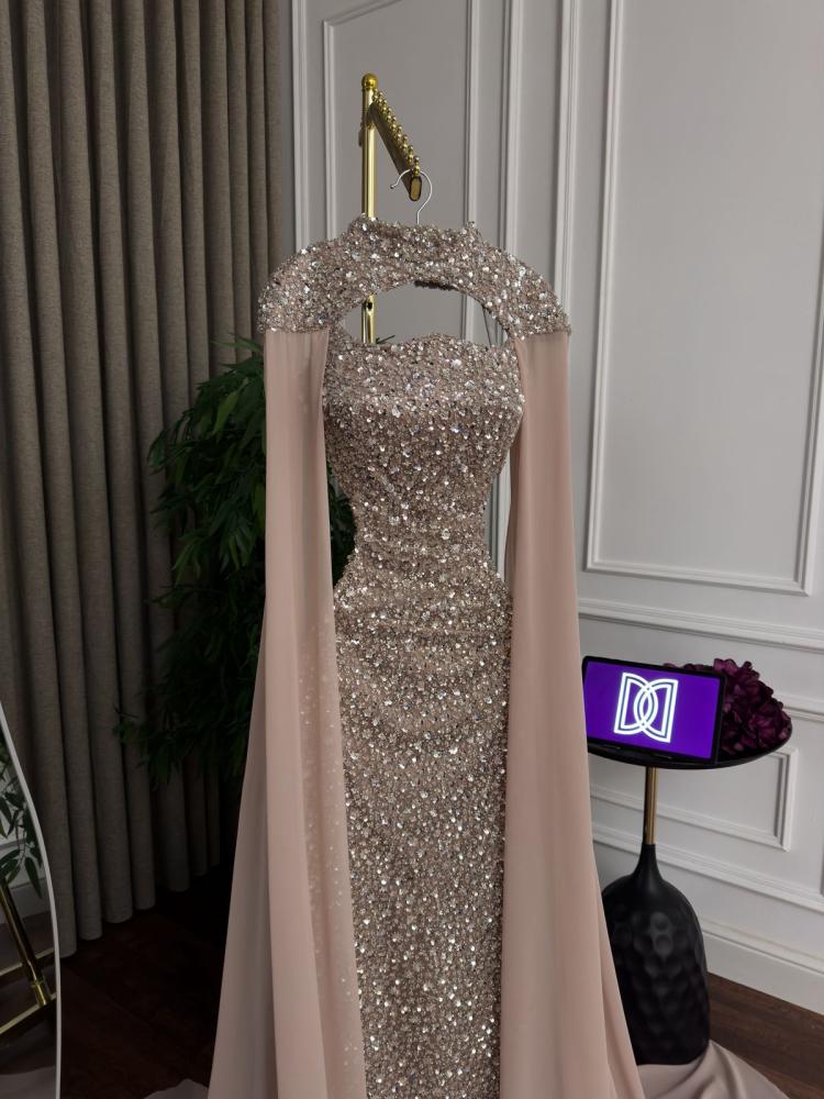 Elegant imperial evening dress embroidered