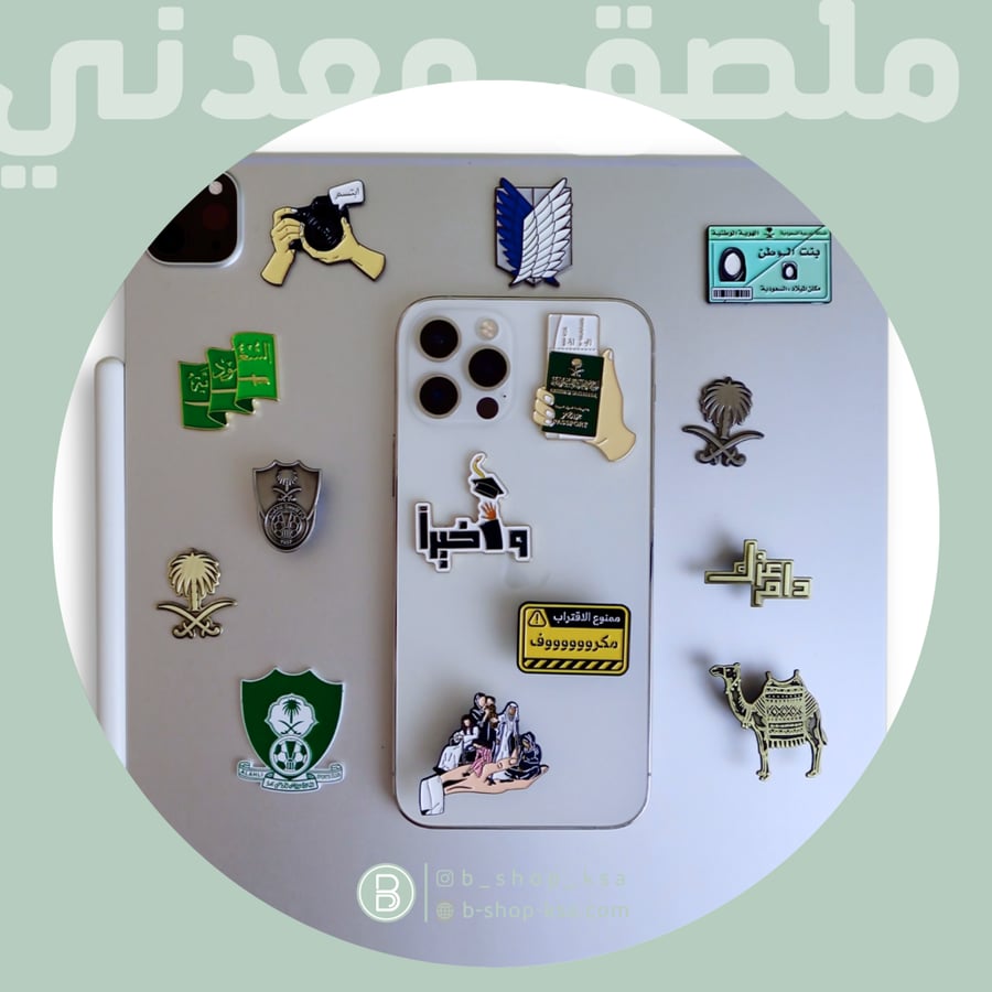 ملصق معدني سيفين ونخلة