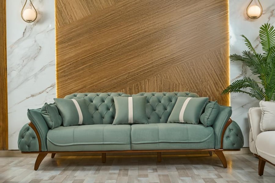 كنب مقعدين من سنام أخضر- 190x75x75 سم