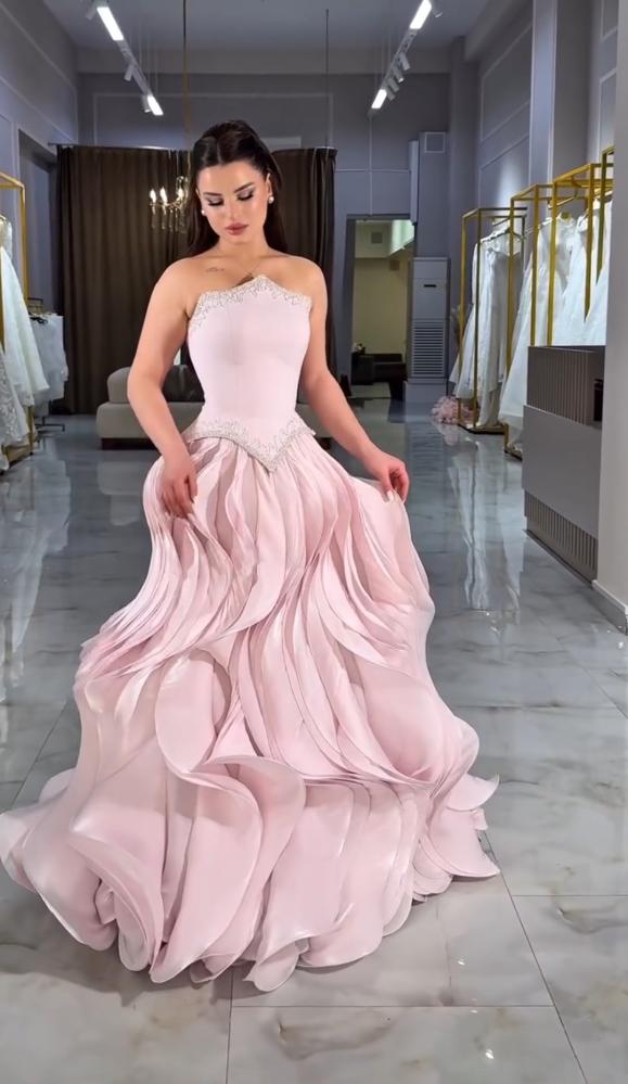 فستان كرنكل Baby pink