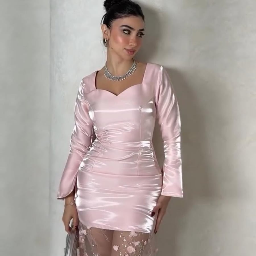 فستان سهرة ميكادو وردي