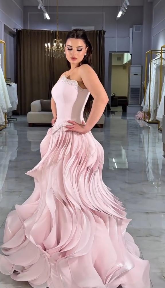 فستان كرنكل Baby pink